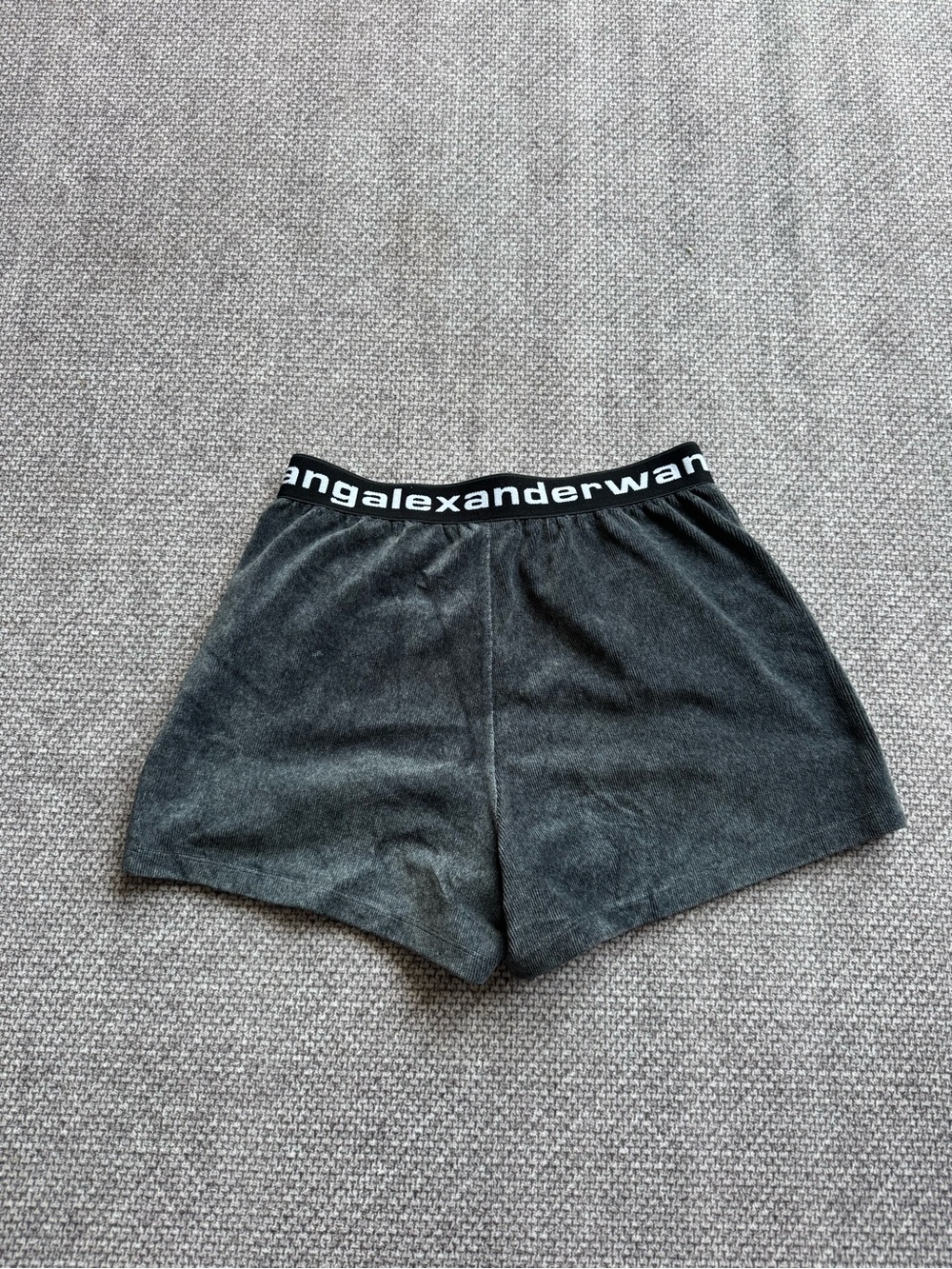 Alexander Wang Gray Logo Elastic-Waist Shorts